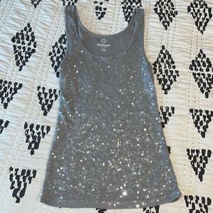 Old Navy sequin tank top, gray, size medium